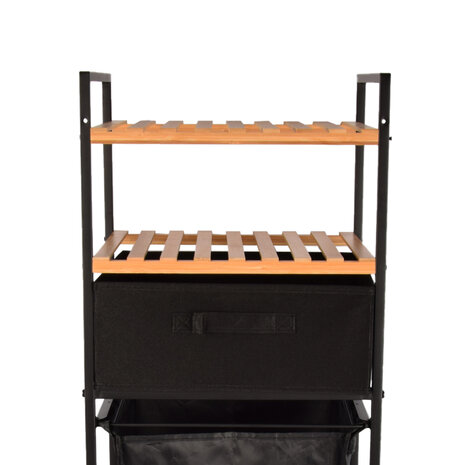 Discountershop Stijlvol Vrijstaand Badkamerrek - Modern Badkamer Opbergrek met Wasmand - Handdoekrekken | Bamboe en Metaal | 38x105.50x33 cm Discountershop Stijlvol Vrijstaand Badkamerrek - Modern Badkamer Opbergrek met Wasmand - Handdoekrekken | Bamboe en Metaal | 38x105.50x33 cm