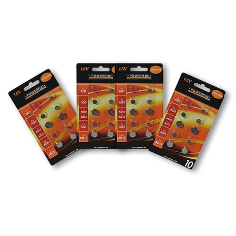 Merkloos Hoogwaardige 40 stuks Knoopcellen en Batterijen - Alkaline en Lithium met Zilveren Kleur en 1.5V Voltage - inclusief AG1, AG3, AG12, AG13, AG4 en AG10 Merkloos Hoogwaardige 40 stuks Knoopcellen en Batterijen - Alkaline en Lithium met Zilveren Kleur en 1.5V Voltage - inclusief AG1, AG3, AG12, AG13, AG4 en AG10