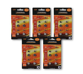 Merkloos 50-Delige Collectie van Hoogwaardige Knoopcellen en Batterijen - Zilverkleurig, 1.5V Voltage - Inclusief AG1, AG3, AG12, AG13, AG4 en AG10. Merkloos 50-Delige Collectie van Hoogwaardige Knoopcellen en Batterijen - Zilverkleurig, 1.5V Voltage - Inclusief AG1, AG3, AG12, AG13, AG4 en AG10.