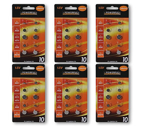 Merkloos Complete Set of 60 High Quality Silver Button Cells and Batteries - Alkaline and Lithium, 1.5V - Contains AG1, AG3, AG12, AG13, AG4 and AG10. Merkloos Complete Set of 60 High Quality Silver Button Cells and Batteries - Alkaline and Lithium, 1.5V - Contains AG1, AG3, AG12, AG13, AG4 and AG10.