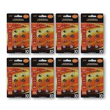 Merkloos 80 pieces Button Cells and Batteries - Alkaline and Lithium, Silver, 1.5V, with AG1, AG3, AG12, AG13, AG4 and AG10.
