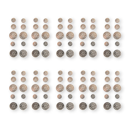 Merkloos Koop Hoogwaardige 100 stuks Knoopcellen en Batterijen - Alkaline en Lithium met Zilveren Kleur en 1.5V Voltage - inclusief AG1, AG3, AG12, AG13, AG4 en AG10 Merkloos Koop Hoogwaardige 100 stuks Knoopcellen en Batterijen - Alkaline en Lithium met Zilveren Kleur en 1.5V Voltage - inclusief AG1, AG3, AG12, AG13, AG4 en AG10