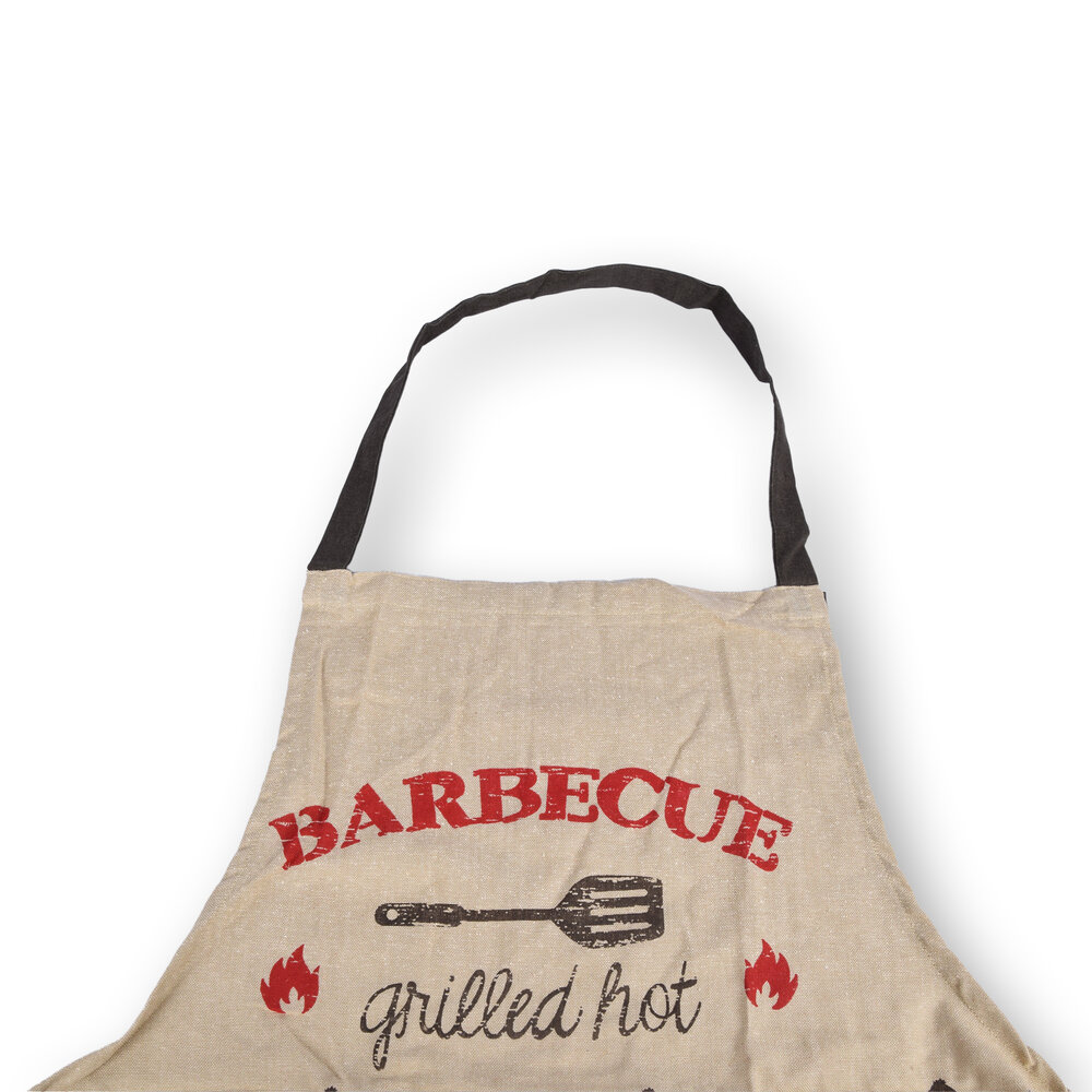 Discountershop Beige Schorten Set - Stijlvol Keukenschort voor Koks: Lichtgewicht 100% Katoenen Bakkersschort - Afmetingen: 115cm x 61cm