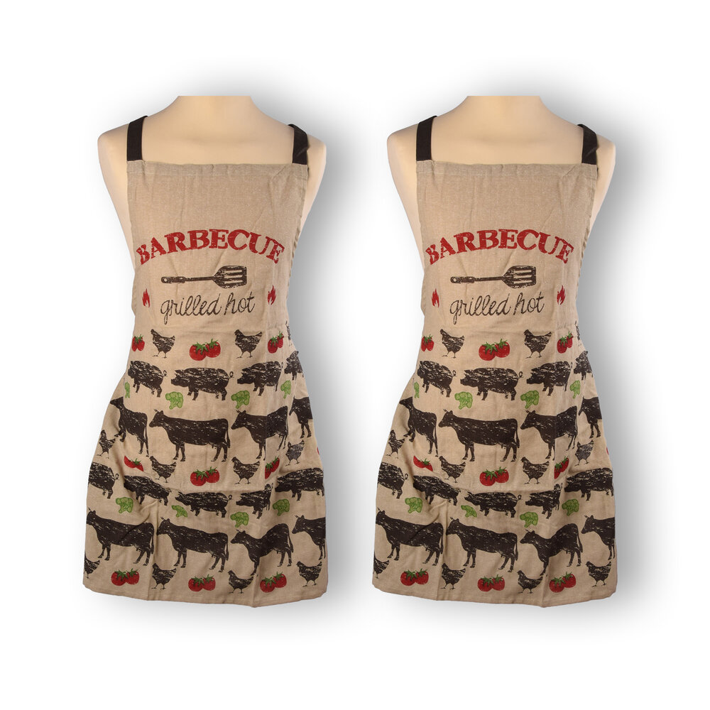 Discountershop 2x Stylish Beige Aprons - Kitchen Apron for Chefs: Lightweight 100% Cotton Baker's Apron - 115cm x 61cm Discountershop 2x Stylish Beige Aprons - Kitchen Apron for Chefs: Lightweight 100% Cotton Baker's Apron - 115cm x 61cm