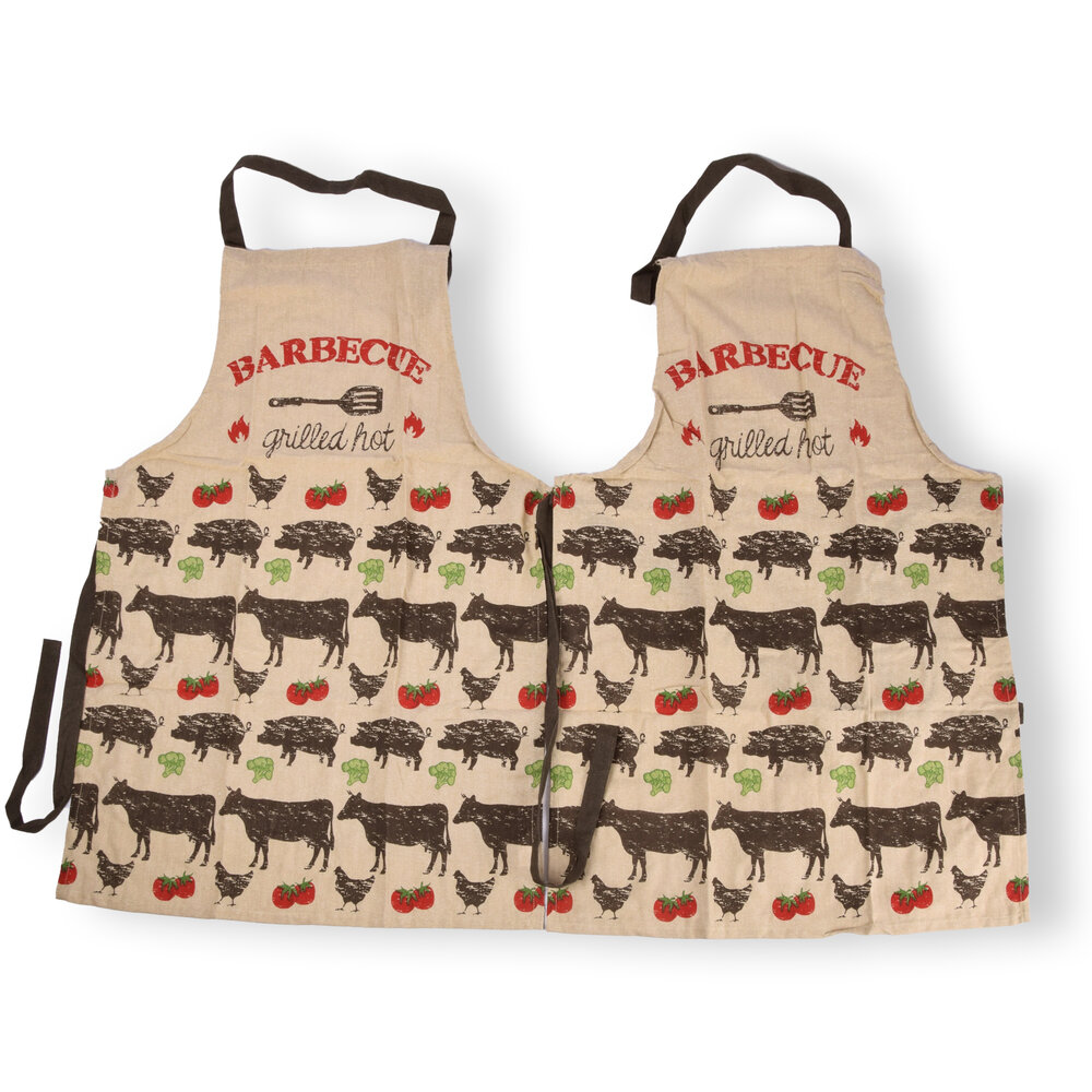 Discountershop 2x Stylish Beige Aprons - Kitchen Apron for Chefs: Lightweight 100% Cotton Baker's Apron - 115cm x 61cm Discountershop 2x Stylish Beige Aprons - Kitchen Apron for Chefs: Lightweight 100% Cotton Baker's Apron - 115cm x 61cm