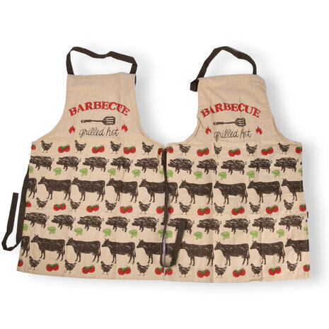 Discountershop 2x Stylish Beige Aprons - Kitchen Apron for Chefs: Lightweight 100% Cotton Baker's Apron - 115cm x 61cm Discountershop 2x Stylish Beige Aprons - Kitchen Apron for Chefs: Lightweight 100% Cotton Baker's Apron - 115cm x 61cm