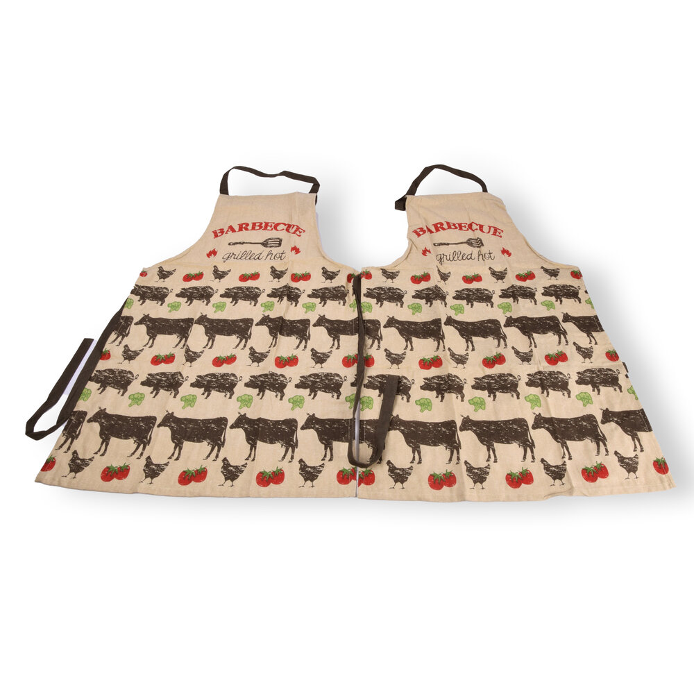 Discountershop 2x Stylish Beige Aprons - Kitchen Apron for Chefs: Lightweight 100% Cotton Baker's Apron - 115cm x 61cm Discountershop 2x Stylish Beige Aprons - Kitchen Apron for Chefs: Lightweight 100% Cotton Baker's Apron - 115cm x 61cm