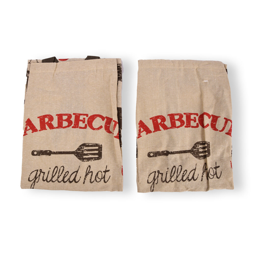 Discountershop 2x Stijlvol Beige Schorten - Keukenschort voor Koks: Lichtgewicht 100% Katoenen Bakkersschort - 115cm x 61cm