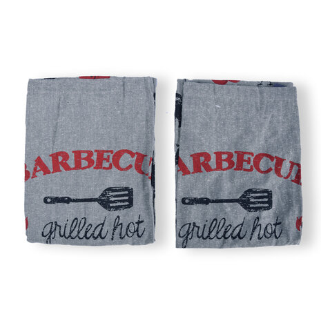 Discountershop Set of 2 Stylish Gray Aprons - Kitchen Aprons for Chefs: Lightweight 100% Cotton Baker's Apron - Dimensions: 115cm x 61cm