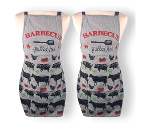 Discountershop Set of 2 Stylish Gray Aprons - Kitchen Aprons for Chefs: Lightweight 100% Cotton Baker's Apron - Dimensions: 115cm x 61cm Discountershop Set of 2 Stylish Gray Aprons - Kitchen Aprons for Chefs: Lightweight 100% Cotton Baker's Apron - Dimensions: 115cm x 61cm