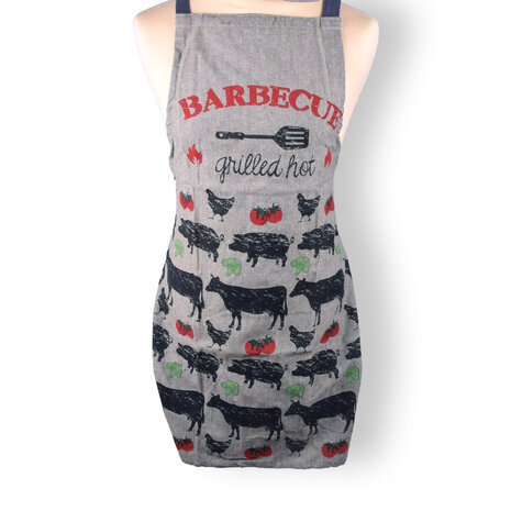 Discountershop 1x Stylish Grey Aprons - Kitchen Apron for Chefs: Lightweight 100% Cotton Baker's Apron - 115cm x 61cm