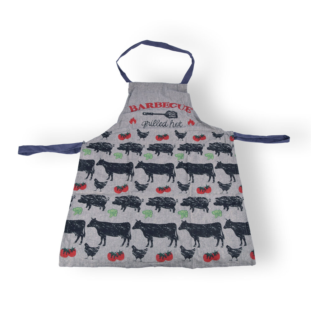 Discountershop 1x Stylish Grey Aprons - Kitchen Apron for Chefs: Lightweight 100% Cotton Baker's Apron - 115cm x 61cm