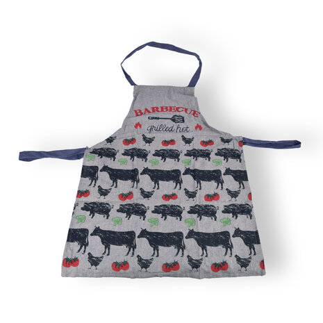 Discountershop 1x Stylish Grey Aprons - Kitchen Apron for Chefs: Lightweight 100% Cotton Baker's Apron - 115cm x 61cm
