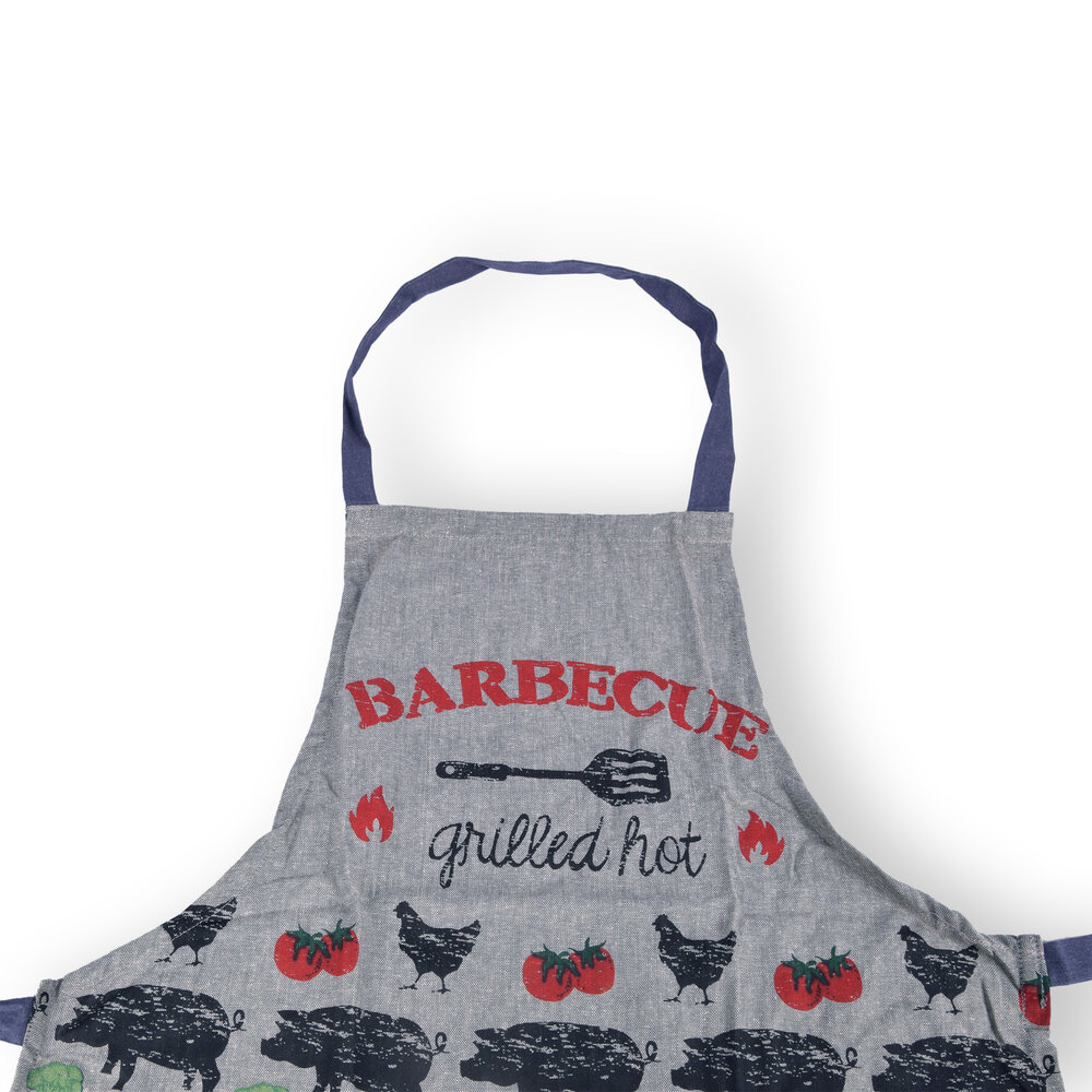 Discountershop 1x Stylish Grey Aprons - Kitchen Apron for Chefs: Lightweight 100% Cotton Baker's Apron - 115cm x 61cm