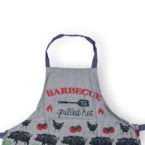 Discountershop 1x Stylish Grey Aprons - Kitchen Apron for Chefs: Lightweight 100% Cotton Baker's Apron - 115cm x 61cm