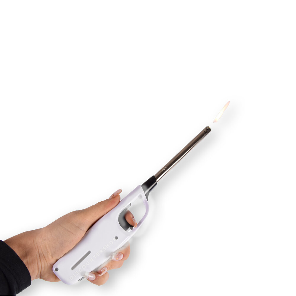 Discountershop  Navulbare Aansteker Wit 28cm -  BBQ Starter voor BBQ - Navulbare BBQ Aanstekers