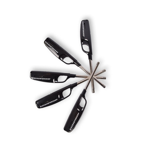 Discountershop 5x Quick BBQ Starter: Black Refillable Lighter - 4cm x 2cm x 28cm - for Easy BBQ Lighting. Discountershop 5x Quick BBQ Starter: Black Refillable Lighter - 4cm x 2cm x 28cm - for Easy BBQ Lighting.