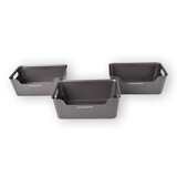 Discountershop Stijlvolle Opbergmanden Van Grijs Plastic - Set Van 3 Stuks - Compact En Lichtgewicht - Inhoud Van 1 Liter - Afmetingen 17,5cm x 27cm x 11cm. Discountershop Stijlvolle Opbergmanden Van Grijs Plastic - Set Van 3 Stuks - Compact En Lichtgewicht - Inhoud Van 1 Liter - Afmetingen 17,5cm x 27cm x 11cm.