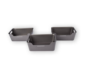 Discountershop Stijlvolle Opbergmanden Van Grijs Plastic - Set Van 3 Stuks - Compact En Lichtgewicht - Inhoud Van 1 Liter - Afmetingen 17,5cm x 27cm x 11cm. Discountershop Stijlvolle Opbergmanden Van Grijs Plastic - Set Van 3 Stuks - Compact En Lichtgewicht - Inhoud Van 1 Liter - Afmetingen 17,5cm x 27cm x 11cm.