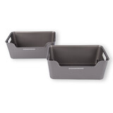 Discountershop 2x Stylish Gray Plastic Storage Baskets | Compact and Lightweight | 1 Liter Content | 17.5x27x11cm Discountershop 2x Stylish Gray Plastic Storage Baskets | Compact and Lightweight | 1 Liter Content | 17.5x27x11cm
