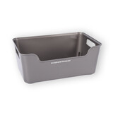 Discountershop Grey Plastic Storage Basket – 1L – Compact and Lightweight – Multi-Purpose for Home Organization – 17.5 x 27 x 11 cm
