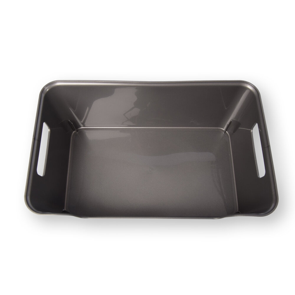 Discountershop Grey Plastic Storage Basket – 1L – Compact and Lightweight – Multi-Purpose for Home Organization – 17.5 x 27 x 11 cm