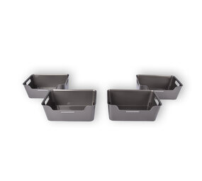 Discountershop Four Stylish Gray Plastic Storage Baskets: Compact, Lightweight And With A Capacity Of 1 Liter Per Basket. Perfect Size: 17.5cm x 27cm x 11cm. Discountershop Four Stylish Gray Plastic Storage Baskets: Compact, Lightweight And With A Capacity Of 1 Liter Per Basket. Perfect Size: 17.5cm x 27cm x 11cm.