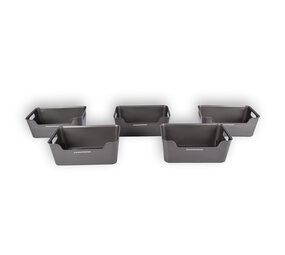 Discountershop Five Stylish Gray Plastic Storage Baskets: Compact, Lightweight And With A Capacity Of 1 Liter Per Basket. Perfect Size: 17.5cm x 27cm x 11cm. Discountershop Five Stylish Gray Plastic Storage Baskets: Compact, Lightweight And With A Capacity Of 1 Liter Per Basket. Perfect Size: 17.5cm x 27cm x 11cm.