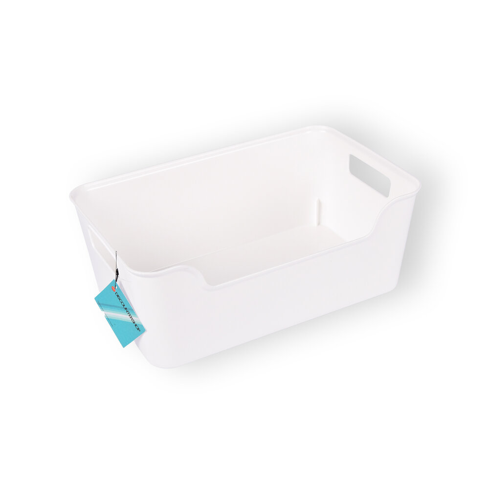 Discountershop 1x Compact Stylish Storage Basket Made of White Plastic | Lightweight | 1 Liter Capacity | 17.5cm x 27cm x 11cm Discountershop 1x Compact Stylish Storage Basket Made of White Plastic | Lightweight | 1 Liter Capacity | 17.5cm x 27cm x 11cm