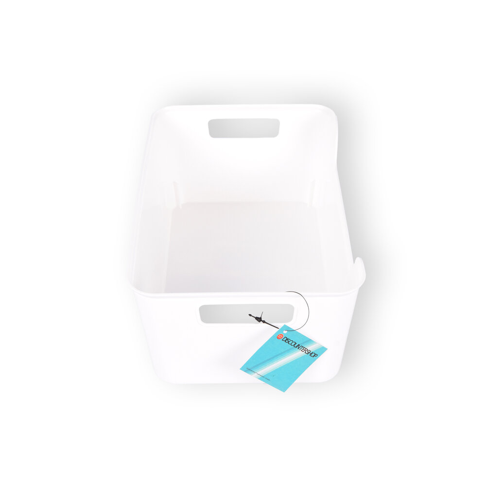 Discountershop 1x Compact Stylish Storage Basket Made of White Plastic | Lightweight | 1 Liter Capacity | 17.5cm x 27cm x 11cm Discountershop 1x Compact Stylish Storage Basket Made of White Plastic | Lightweight | 1 Liter Capacity | 17.5cm x 27cm x 11cm