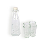 Discountershop Stijlvolle Glazen Karaf en Drinkglas Set: 1 Liter  Karaf en 4 Glazen van 250ML Discountershop Stijlvolle Glazen Karaf en Drinkglas Set: 1 Liter  Karaf en 4 Glazen van 250ML