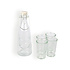 Stylish Glass Carafe and Drinking Glass Set: 1 Liter Carafe and 4 Glasses of 250ML Stylish Glass Carafe and Drinking Glass Set: 1 Liter Carafe and 4 Glasses of 250ML