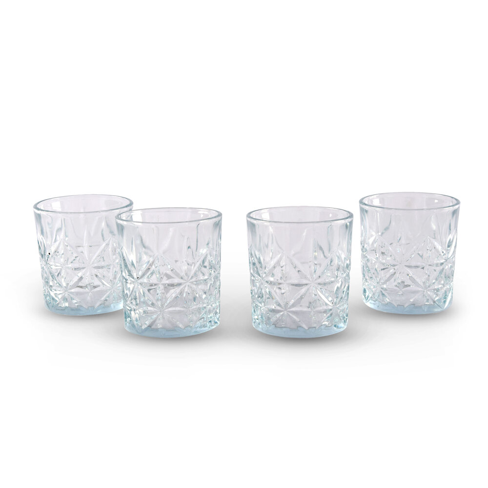 Discountershop Luxury Transparent Drinking Glasses Set - 4 Water Glasses - 230ml - Dishwasher Safe Discountershop Luxury Transparent Drinking Glasses Set - 4 Water Glasses - 230ml - Dishwasher Safe