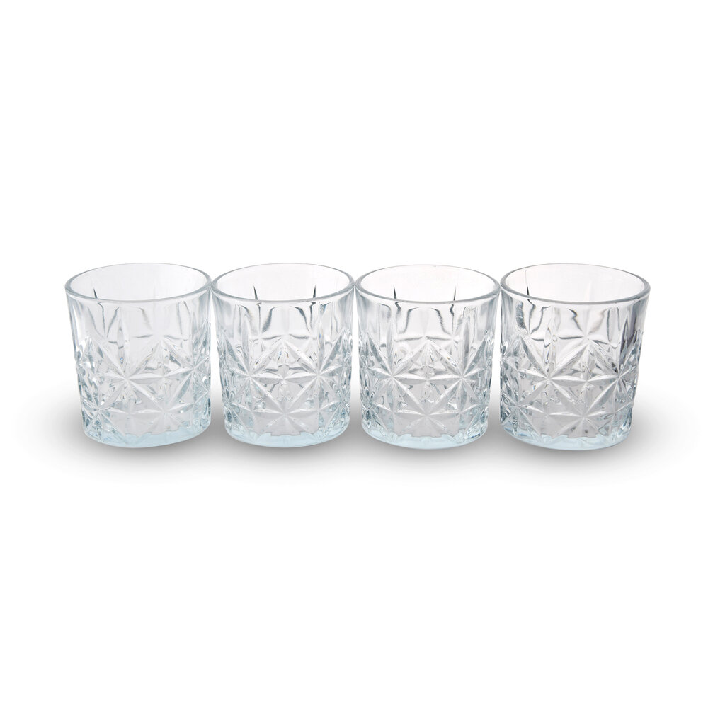 Discountershop Luxury Transparent Drinking Glasses Set - 4 Water Glasses - 230ml - Dishwasher Safe Discountershop Luxury Transparent Drinking Glasses Set - 4 Water Glasses - 230ml - Dishwasher Safe