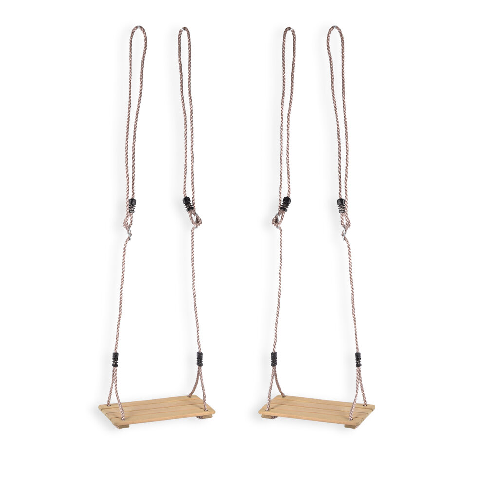 Discountershop 2x Swing Set Made Of Sturdy Wood For The Garden - Including Swing Seats - Natural Brown - Dimensions 16cm x 40cm x 2.5cm - Maximum Carrying Weight Of 40kg - Sustainable Use Of Wood. Discountershop 2x Swing Set Made Of Sturdy Wood For The Garden - Including Swing Seats - Natural Brown - Dimensions 16cm x 40cm x 2.5cm - Maximum Carrying Weight Of 40kg - Sustainable Use Of Wood.