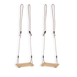 Discountershop 2x Swing Set Made Of Sturdy Wood For The Garden - Including Swing Seats - Natural Brown - Dimensions 16cm x 40cm x 2.5cm - Maximum Carrying Weight Of 40kg - Sustainable Use Of Wood. Discountershop 2x Swing Set Made Of Sturdy Wood For The Garden - Including Swing Seats - Natural Brown - Dimensions 16cm x 40cm x 2.5cm - Maximum Carrying Weight Of 40kg - Sustainable Use Of Wood.