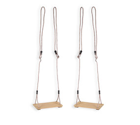 Discountershop 2x Swing Set Made Of Sturdy Wood For The Garden - Including Swing Seats - Natural Brown - Dimensions 16cm x 40cm x 2.5cm - Maximum Carrying Weight Of 40kg - Sustainable Use Of Wood. Discountershop 2x Swing Set Made Of Sturdy Wood For The Garden - Including Swing Seats - Natural Brown - Dimensions 16cm x 40cm x 2.5cm - Maximum Carrying Weight Of 40kg - Sustainable Use Of Wood.
