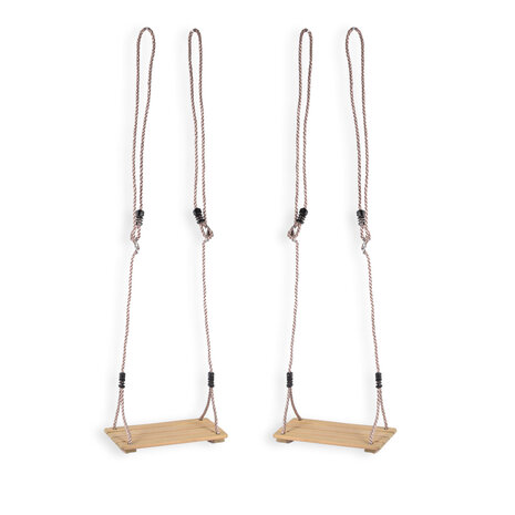 Discountershop 2x Swing Set Made Of Sturdy Wood For The Garden - Including Swing Seats - Natural Brown - Dimensions 16cm x 40cm x 2.5cm - Maximum Carrying Weight Of 40kg - Sustainable Use Of Wood. Discountershop 2x Swing Set Made Of Sturdy Wood For The Garden - Including Swing Seats - Natural Brown - Dimensions 16cm x 40cm x 2.5cm - Maximum Carrying Weight Of 40kg - Sustainable Use Of Wood.
