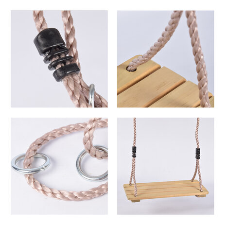 Discountershop 2x Swing Set Made Of Sturdy Wood For The Garden - Including Swing Seats - Natural Brown - Dimensions 16cm x 40cm x 2.5cm - Maximum Carrying Weight Of 40kg - Sustainable Use Of Wood. Discountershop 2x Swing Set Made Of Sturdy Wood For The Garden - Including Swing Seats - Natural Brown - Dimensions 16cm x 40cm x 2.5cm - Maximum Carrying Weight Of 40kg - Sustainable Use Of Wood.