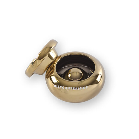 Discountershop Gouden Dolomiet Asbak - Sigarettenasbak - 11cm Diameter x 6cm Hoogte - Luxe Rookaccessoire