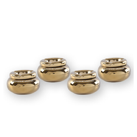 Discountershop 4x Gold Dolomite Ashtrays - Suitable As Cigarette Ashtray - Diameter Of 11cm And Height Of 6cm - Perfect Gift For Smokers Discountershop 4x Gold Dolomite Ashtrays - Suitable As Cigarette Ashtray - Diameter Of 11cm And Height Of 6cm - Perfect Gift For Smokers