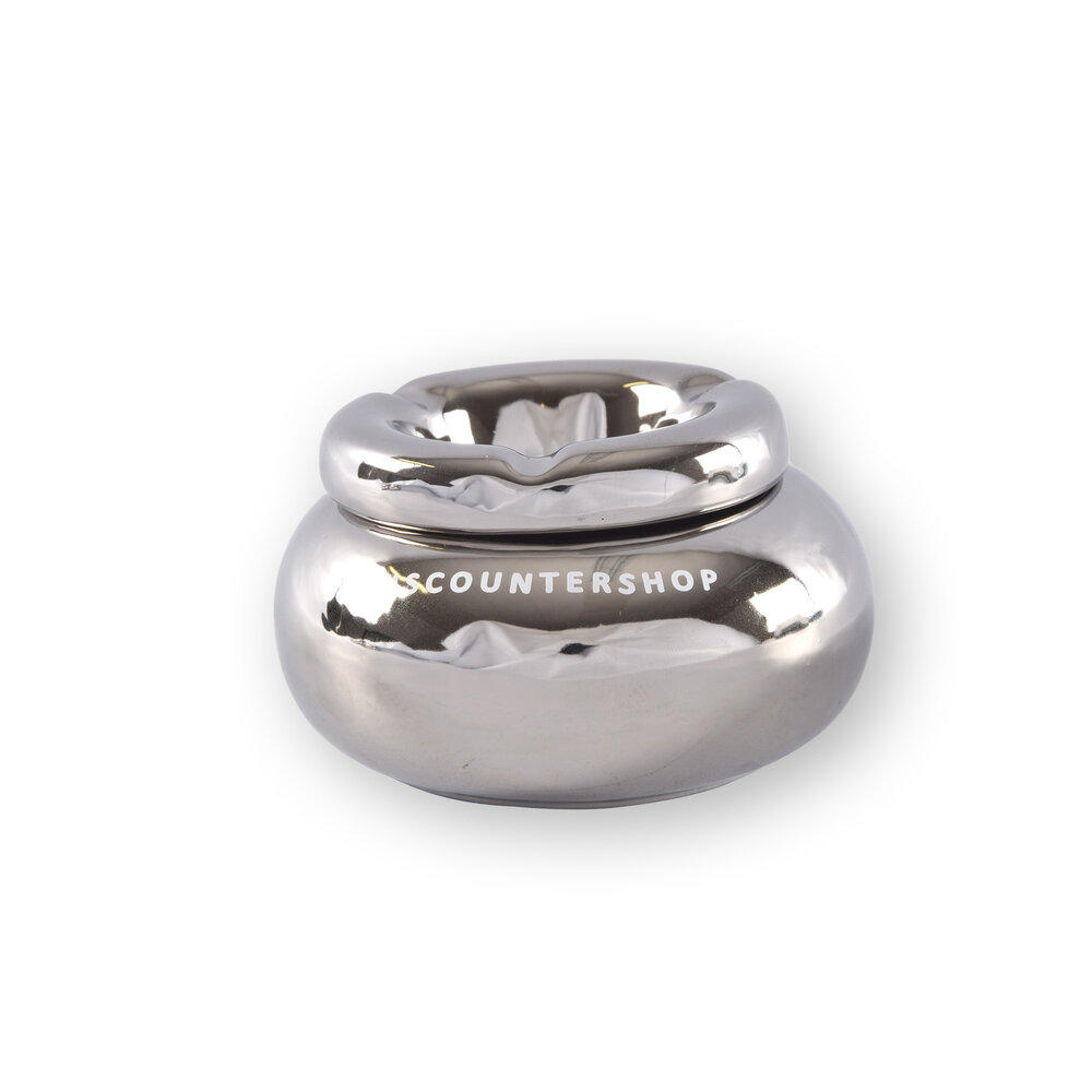 Discountershop Eén Stijlvolle Zilveren Dolomiet Asbak: Ø 11cm, 6cm Hoog, Luxe Rookaccessoire Discountershop Eén Stijlvolle Zilveren Dolomiet Asbak: Ø 11cm, 6cm Hoog, Luxe Rookaccessoire