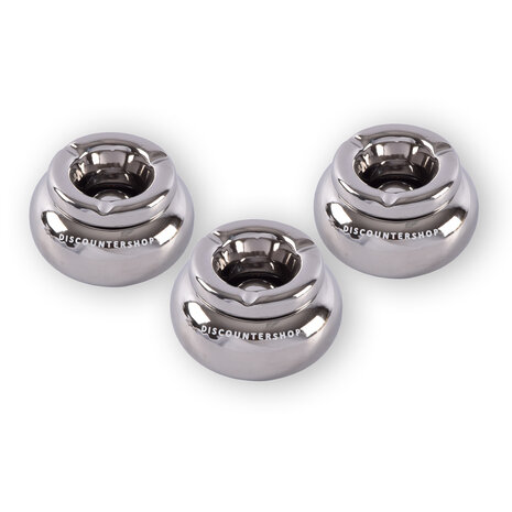 Discountershop Set Van 3 Zilveren Dolomiet Asbakken - Perfect Voor Sigarettenas - Afmetingen 11cm Diameter: 6cm Hoogte - Luxe Rookaccessoire. Discountershop Set Van 3 Zilveren Dolomiet Asbakken - Perfect Voor Sigarettenas - Afmetingen 11cm Diameter: 6cm Hoogte - Luxe Rookaccessoire.