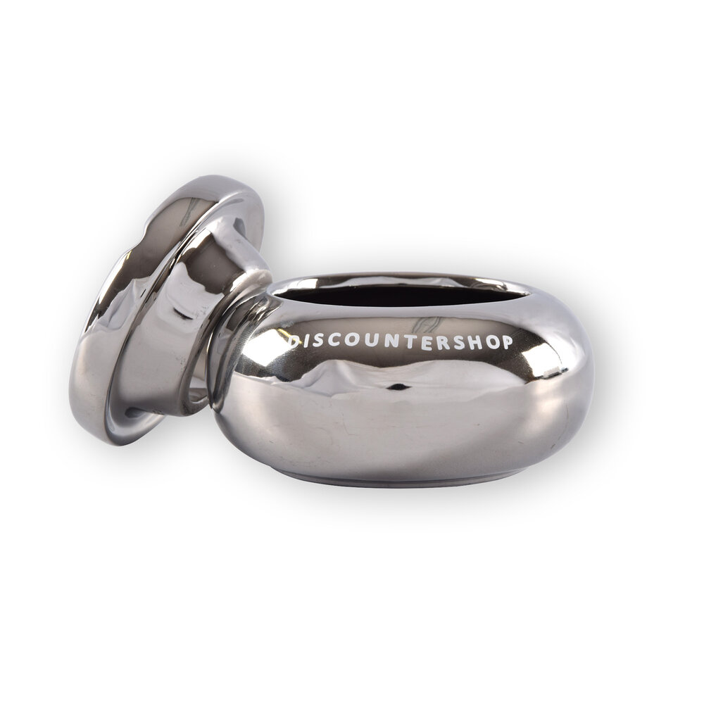 Discountershop Set Of 4 Silver-colored Dolomite Ashtrays - Suitable For Cigarette Ash - Dimensions 11cm Diameter: 6Cm Height - Luxury Smoking Accessory.