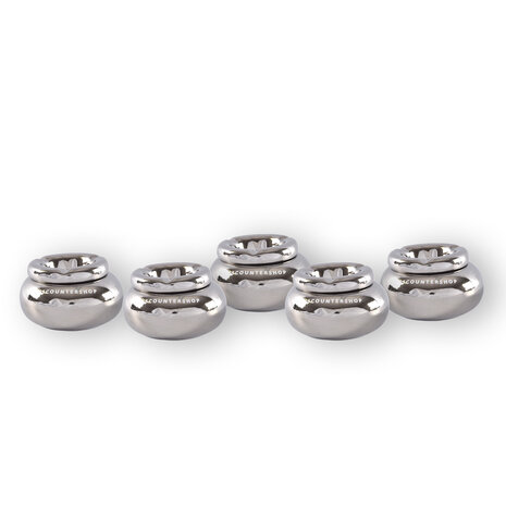 Discountershop 5x Silver Dolomite Ashtrays - Suitable As Cigarette Ashtray - Diameter Of 11cm And Height Of 6cm - Luxury Smoking Accessory. Discountershop 5x Silver Dolomite Ashtrays - Suitable As Cigarette Ashtray - Diameter Of 11cm And Height Of 6cm - Luxury Smoking Accessory.