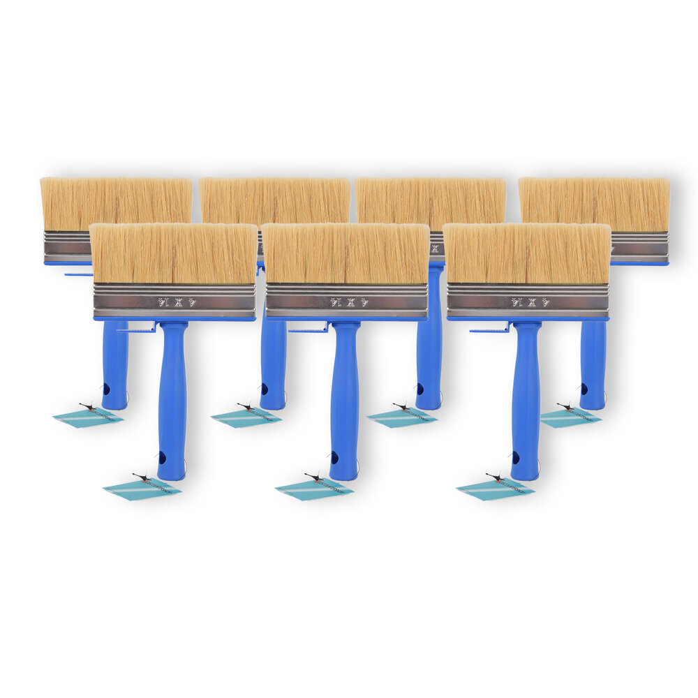 Discountershop 7x | Block brush | Plastic | Wall paint brush | Brush | Blue | 23cm x 14cm x 4cm | Suitable for Water-based and Oil-based Paints