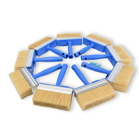 Discountershop 9x | Blokkwast | Plastic | Muurverfkwast | Kwast | Blauw | 23cm x 14cm x 4cm | Geschikt voor Watergedragen en Oliegedragen Verven
