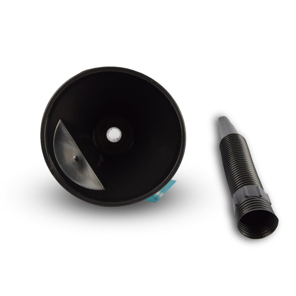 Discountershop Black Funnel Set 2-in-1 Flexible for Jobs - Plastic, Removable Filter, Suitable for Oil and Fuels