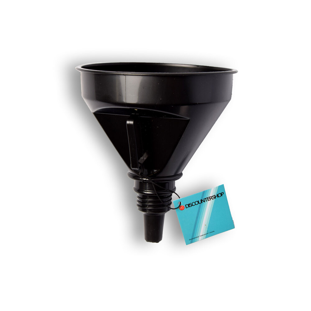 Discountershop Black Funnel Set 2-in-1 Flexible for Jobs - Plastic, Removable Filter, Suitable for Oil and Fuels