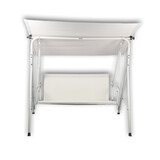 Discountershop Luxe Metalen Tuinschommelbank - Schommelbank voor Twee Personen met Polyester Dak - Lichtgrijs - 260KG Max Discountershop Luxe Metalen Tuinschommelbank - Schommelbank voor Twee Personen met Polyester Dak - Lichtgrijs - 260KG Max